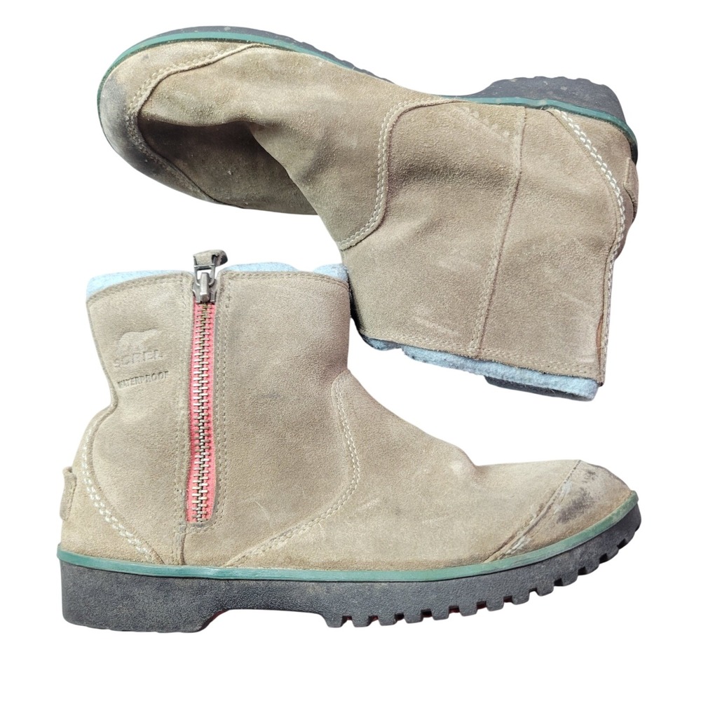 Sorel Major Low Waterproof Suede Ankle Boots Major Brown NL2189-256 Womens 7.5